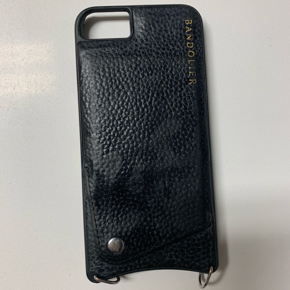 Emma Pebble Leather Crossbody Bandolier Black